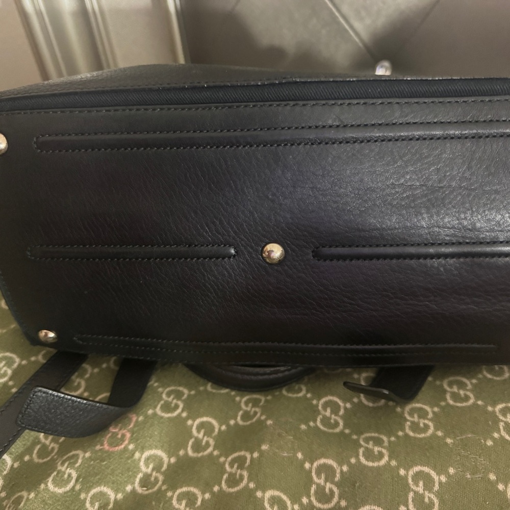 Yves Saint Laurent Black Leather Satchel with sliver  Hardware - Picture 3 of 7